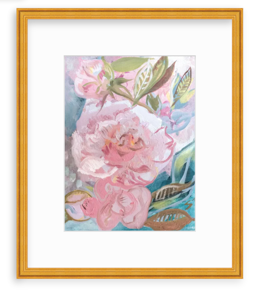 FRAMED PRINT "Spring Peonies" a Vertical Fine Art Giclee Reproduction