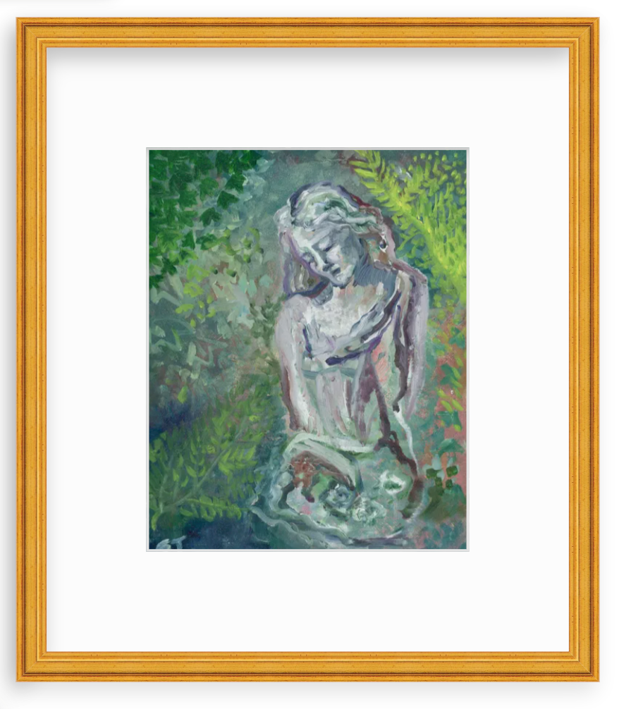 FRAMED PRINT "Lady in the Wood" a Vertical Fine Art Giclee Reproduction