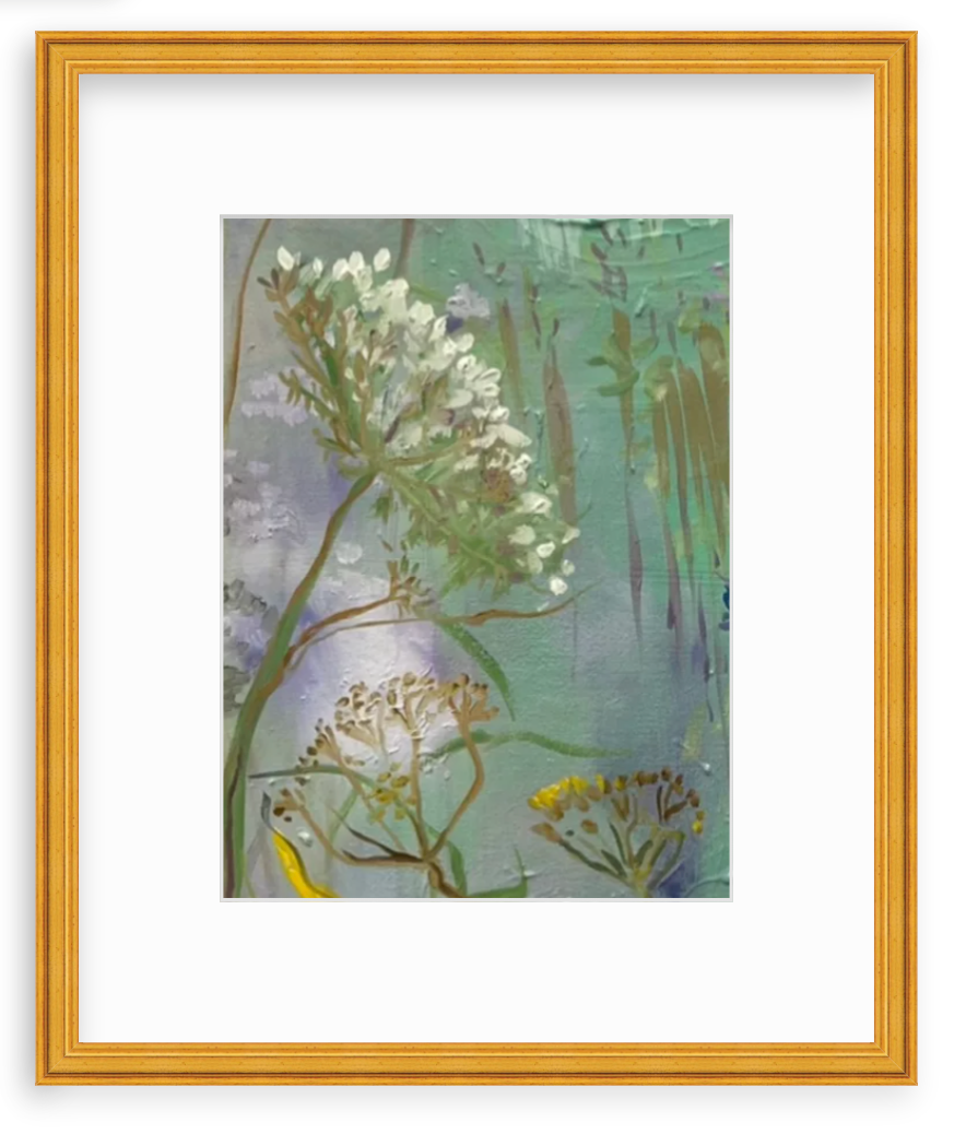 FRAMED PRINT "Queen Anne's Lace" a Vertical Fine Art Giclee Reproduction
