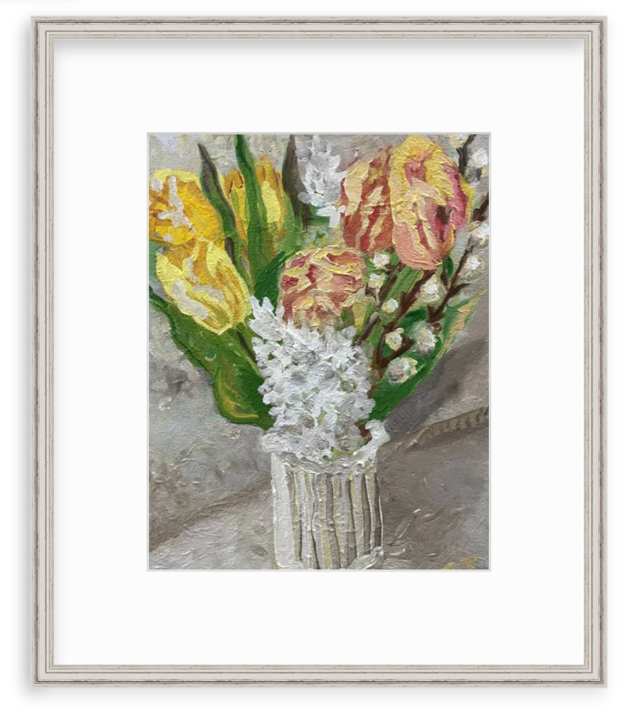 FRAMED "Flowers for January" a Vertical Fine Art Print